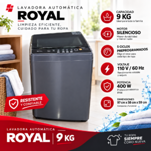 Lavadora Automática Royal 9kg